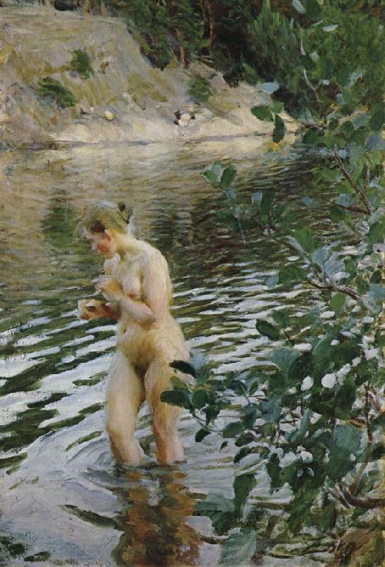 Anders Zorn huttrande flicka oil painting picture